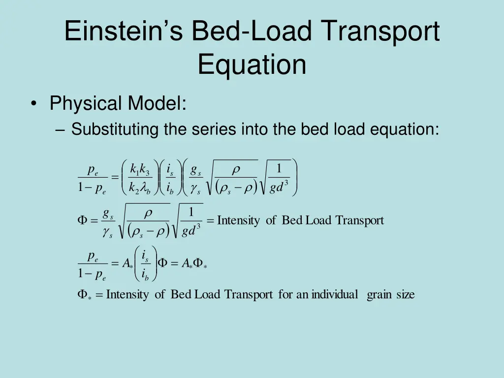 einstein s bed load transport equation 5