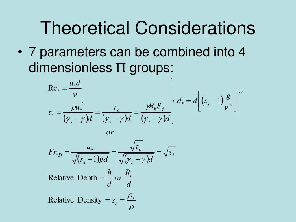 theoretical considerations 7 parameters