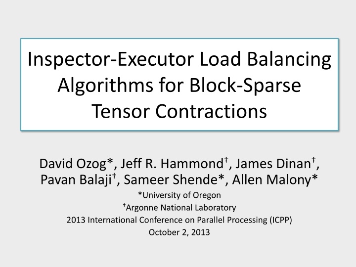 inspector executor load balancing algorithms