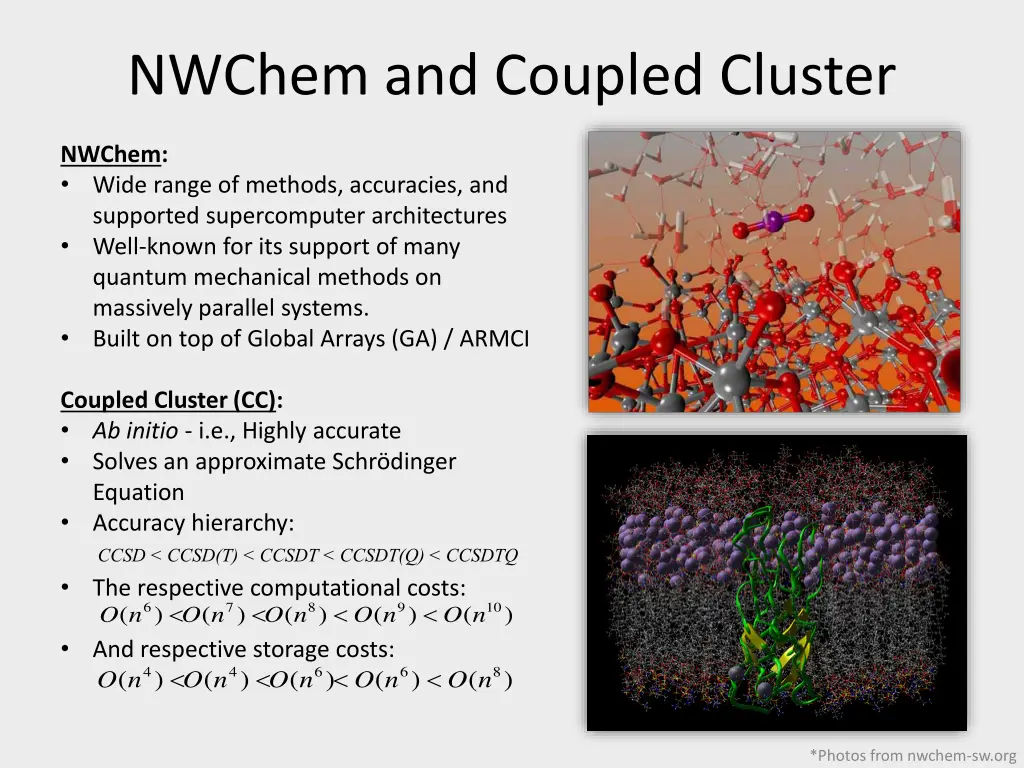 nwchem and coupled cluster