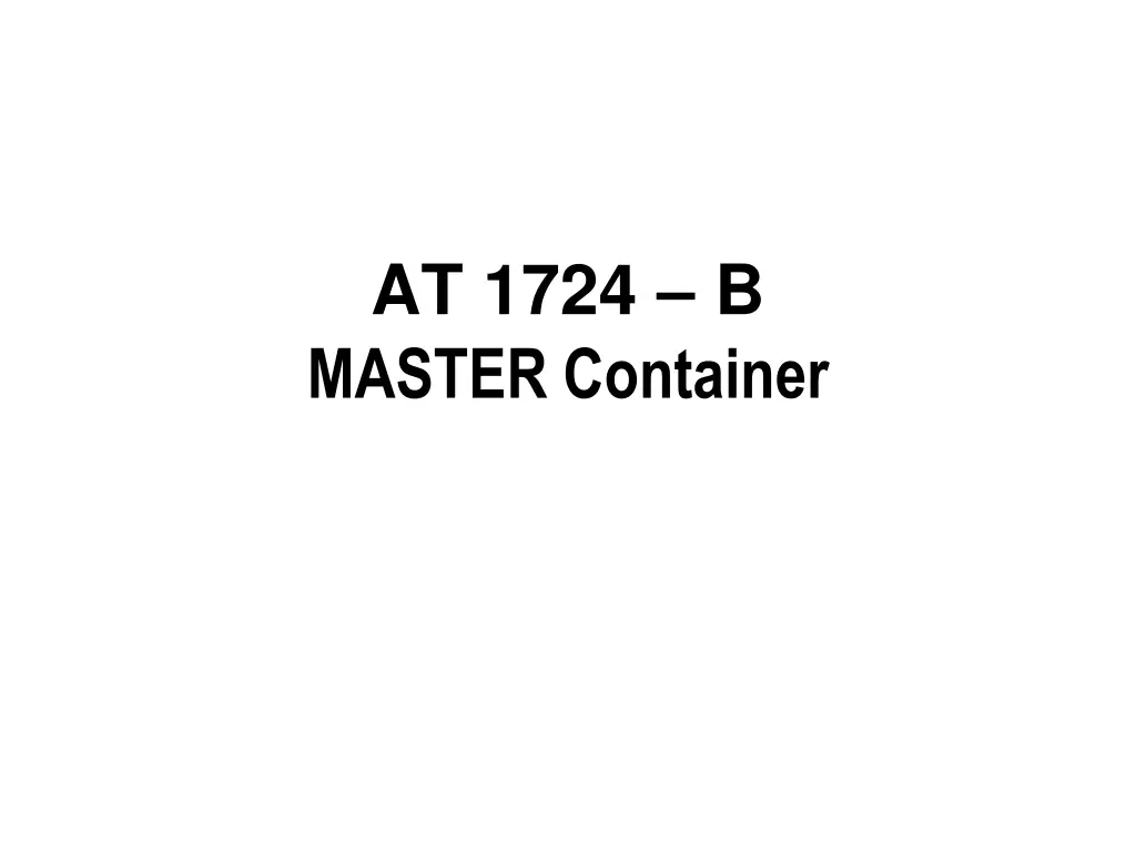 at 1724 b master container