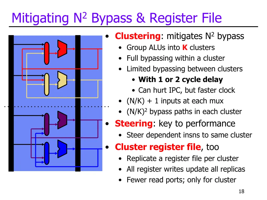 mitigating n 2 bypass register file