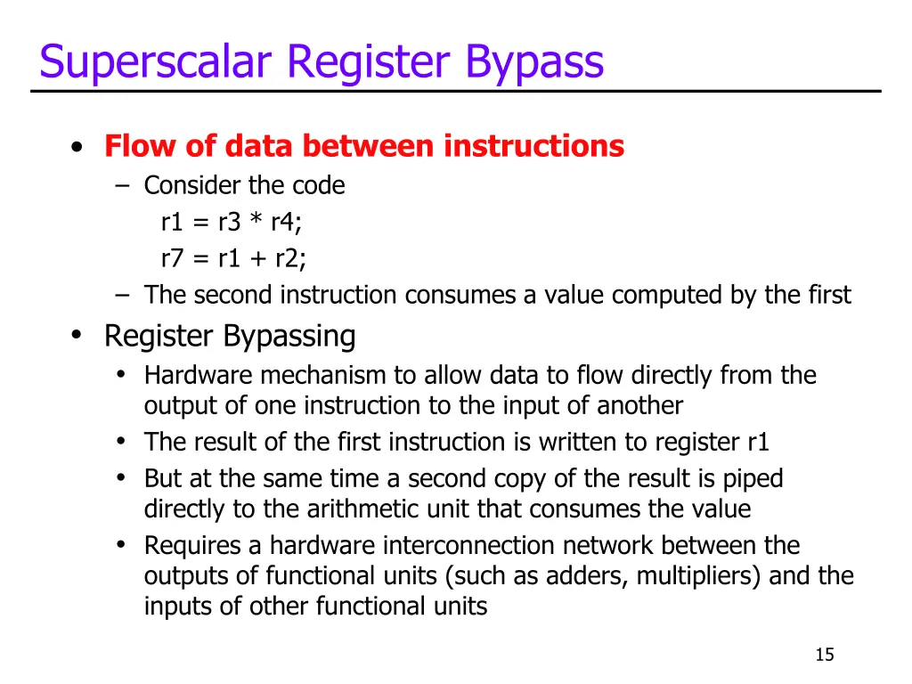 superscalar register bypass 1