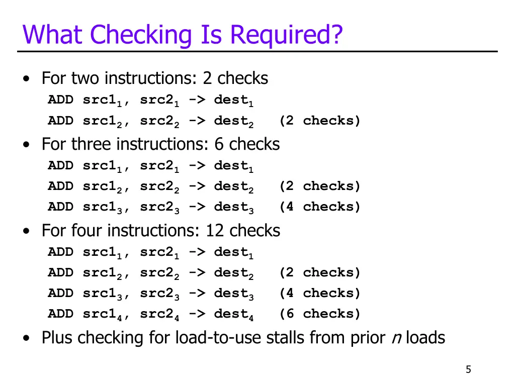 what checking is required