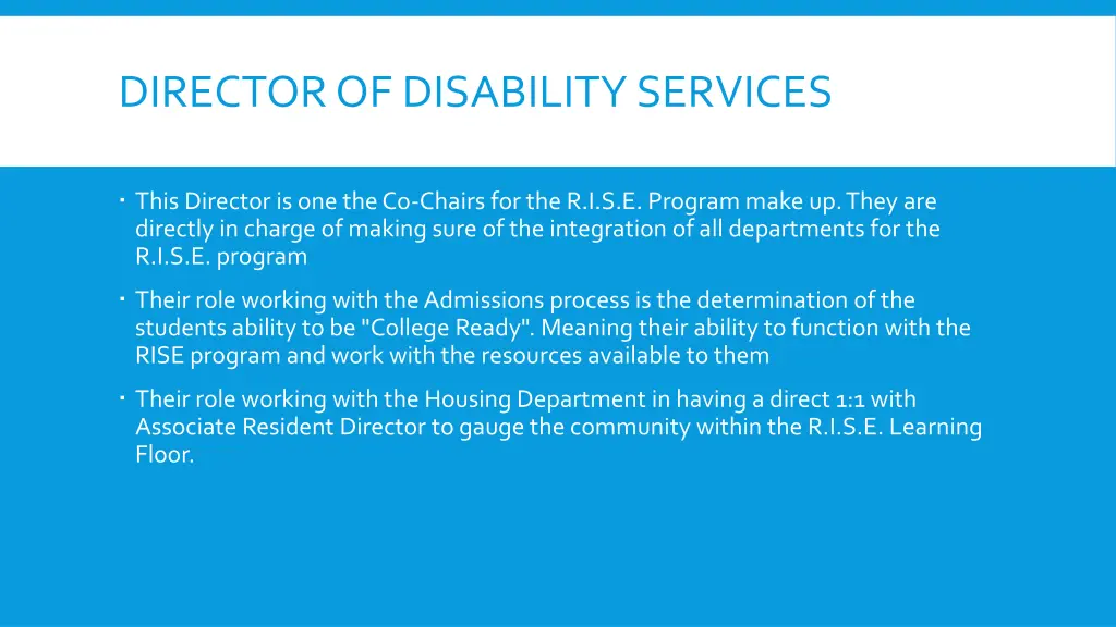 director of disability services