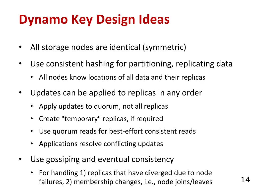 dynamo key design ideas