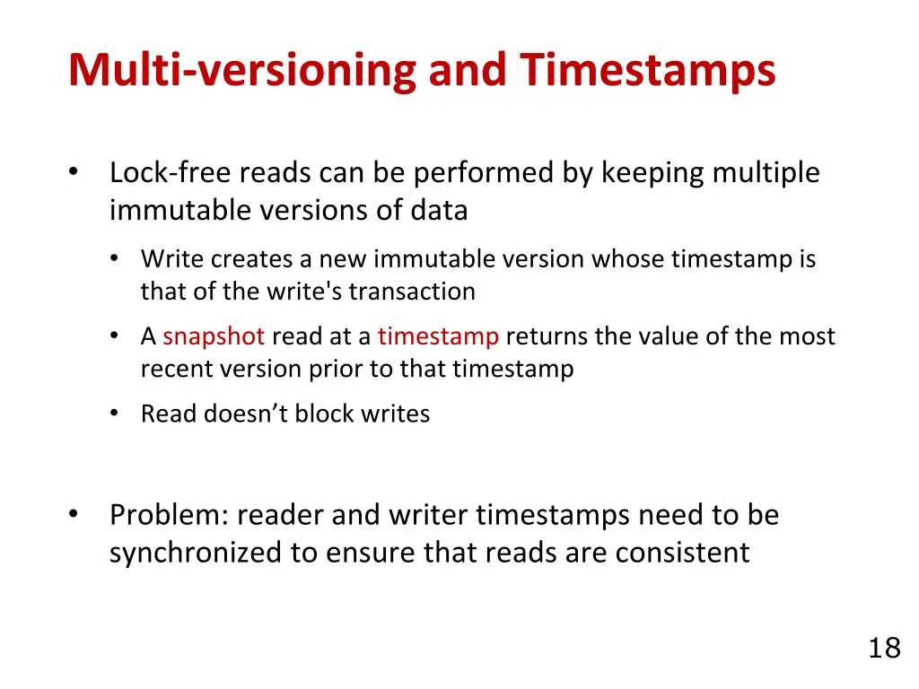 multi versioning and timestamps