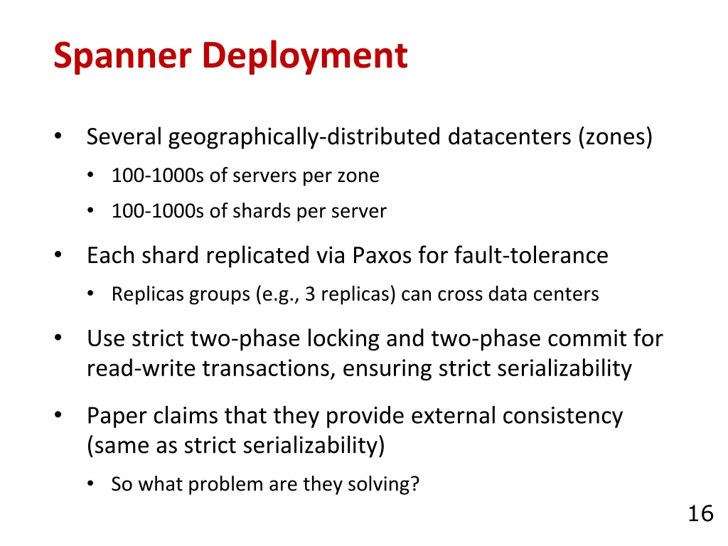 spanner deployment