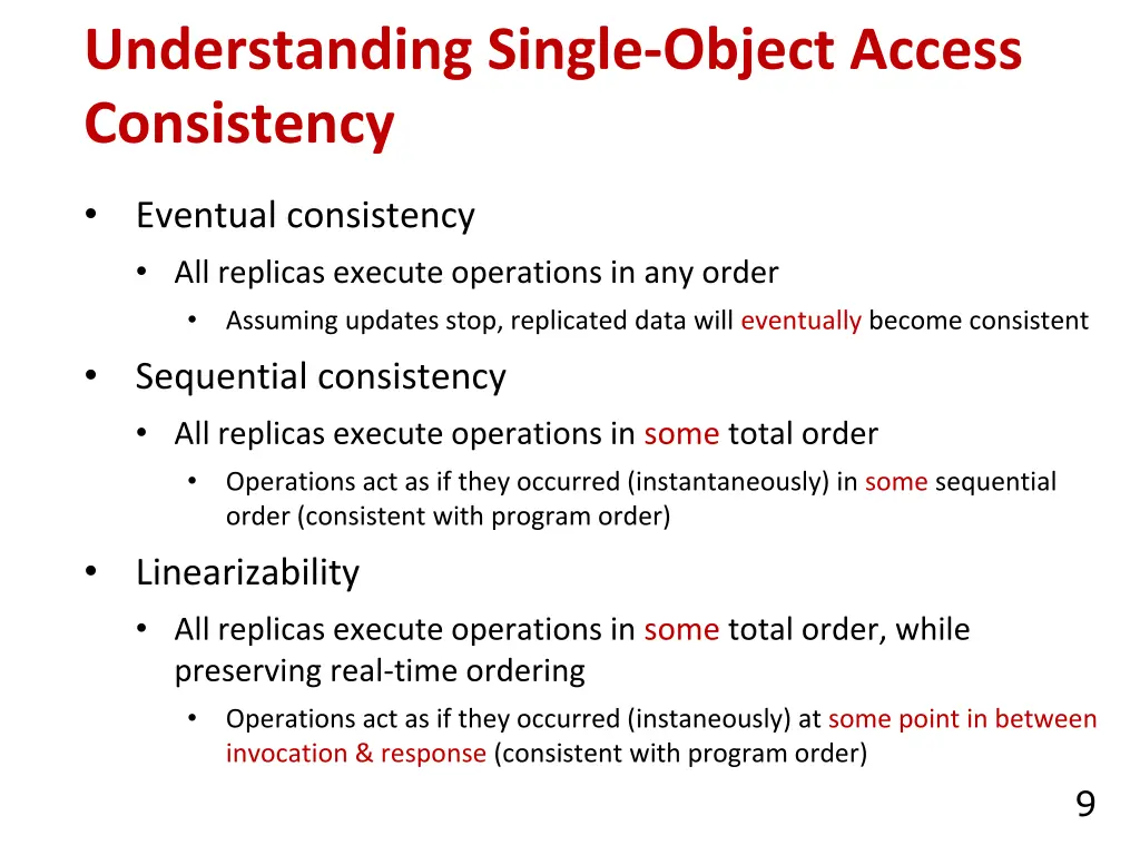 understanding single object access consistency