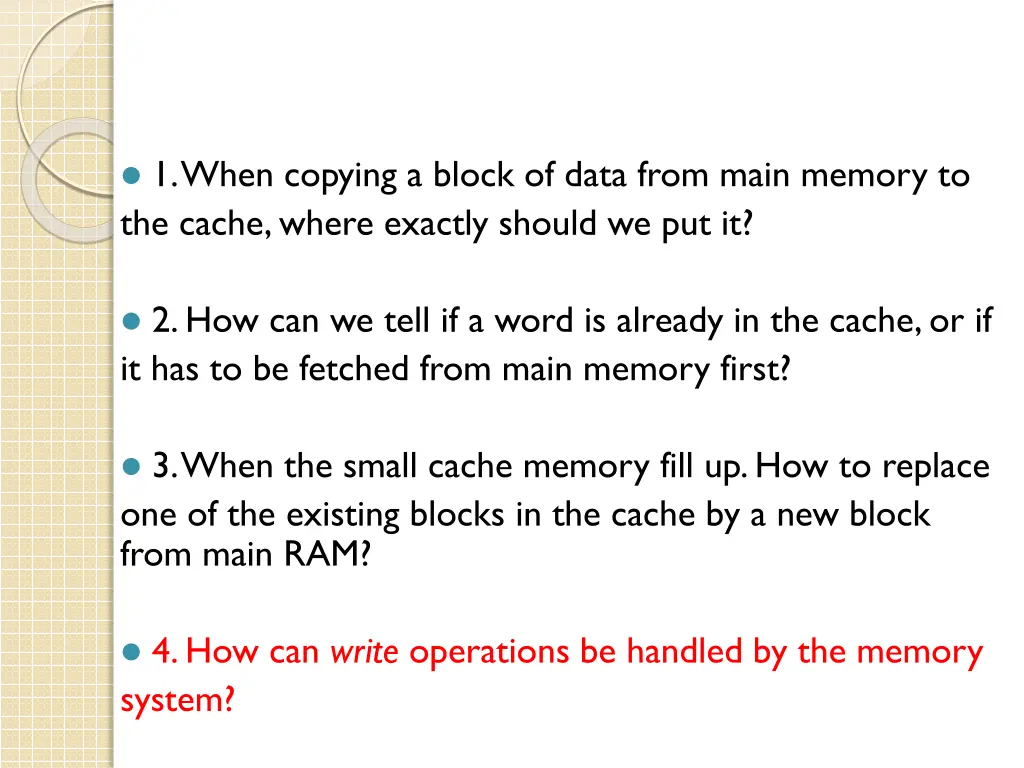 1 when copying a block of data from main memory