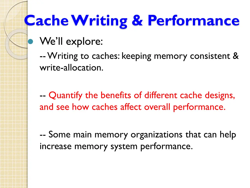 cache writing performance 1