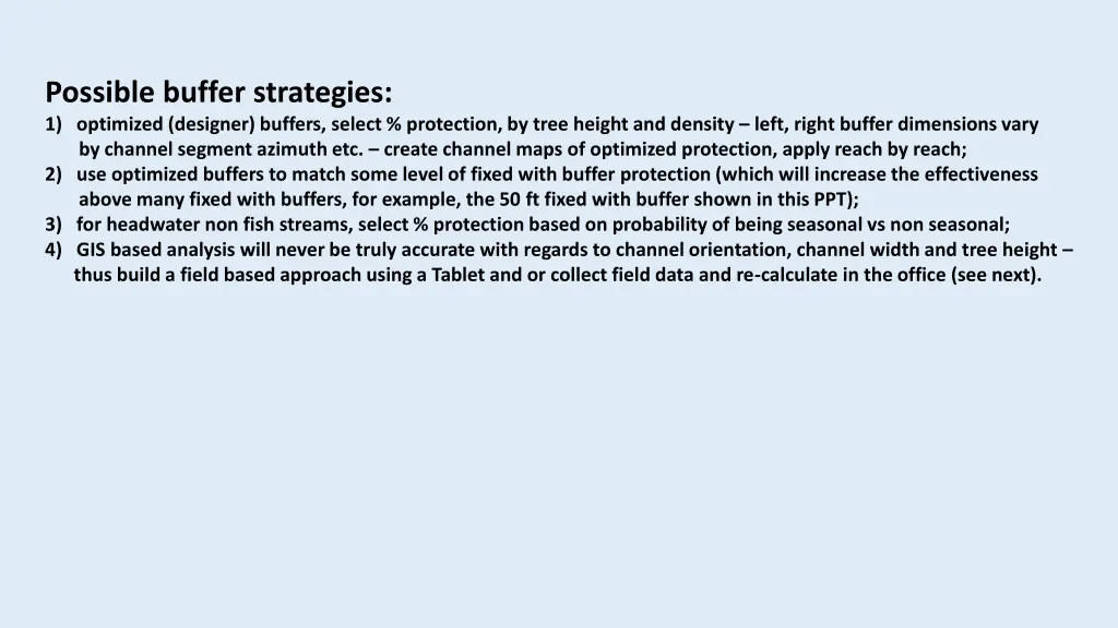 possible buffer strategies 1 optimized designer