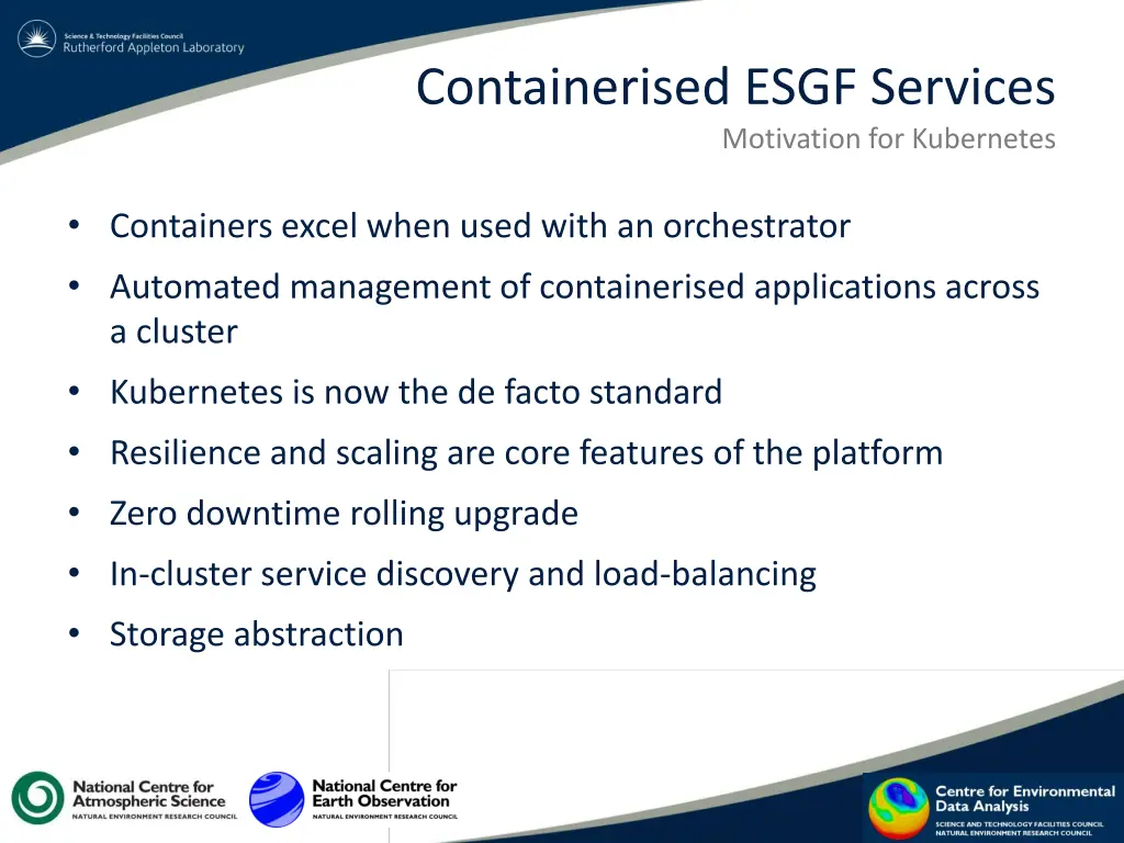 containerised esgf services motivation 1