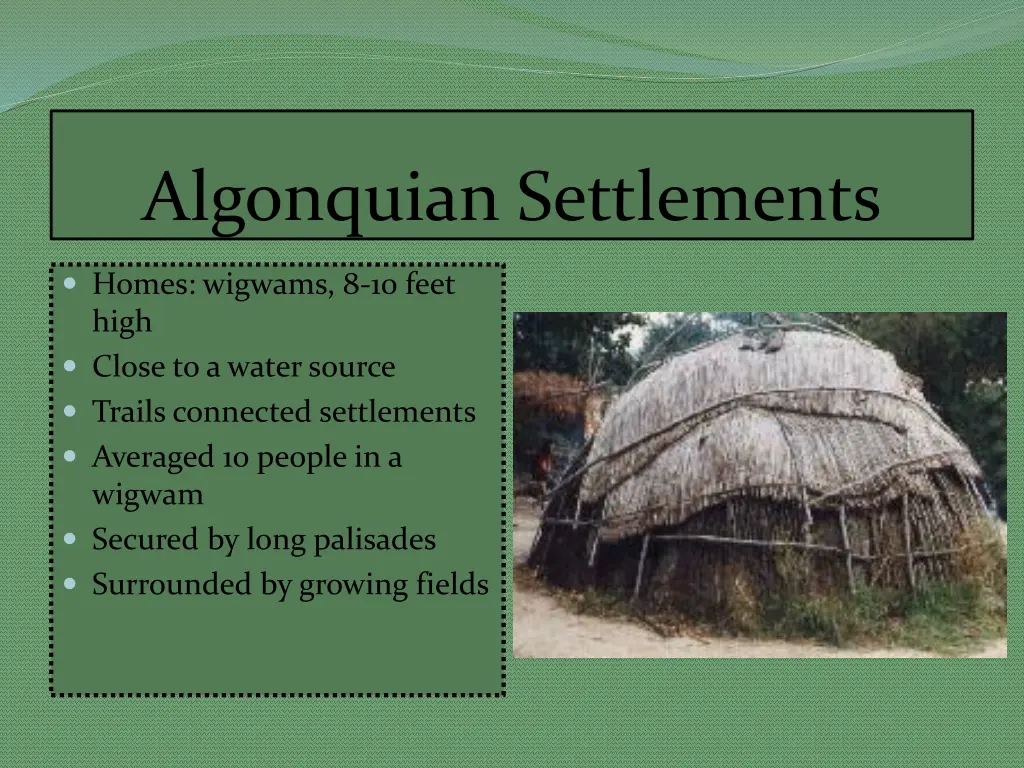 algonquian settlements