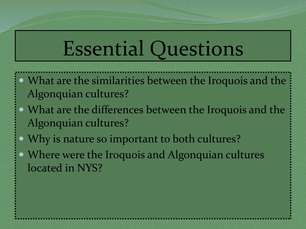 essential questions