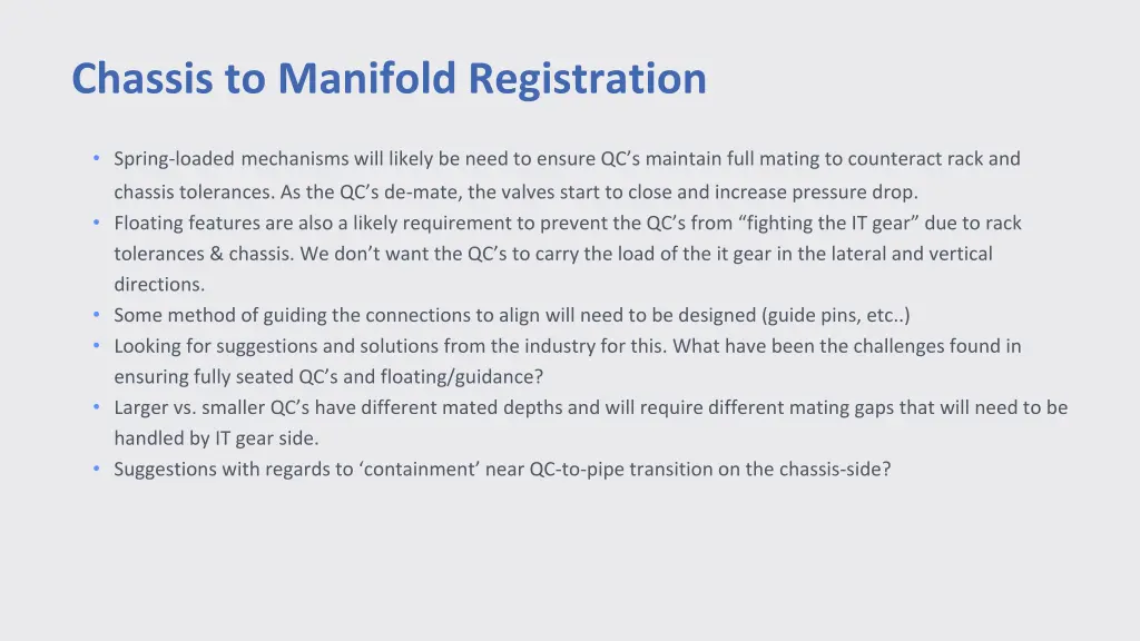 chassis to manifold registration