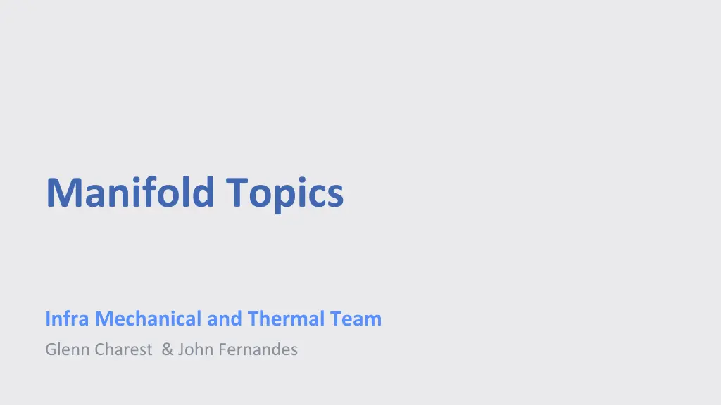 manifold topics