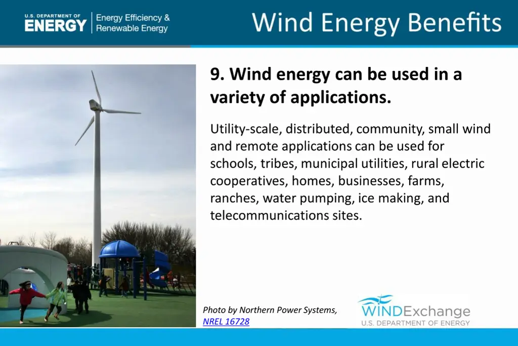 9 wind energy can be used in a variety