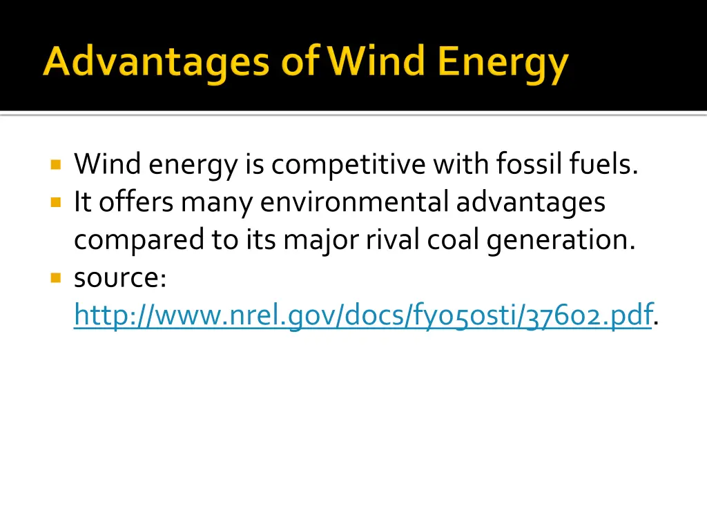 wind energy is competitive with fossil fuels