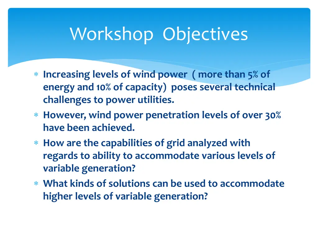 workshop objectives 1