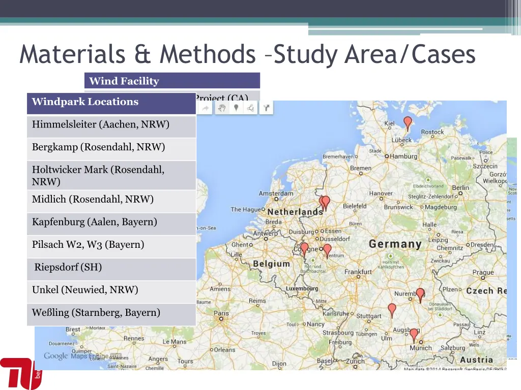 materials methods study area cases