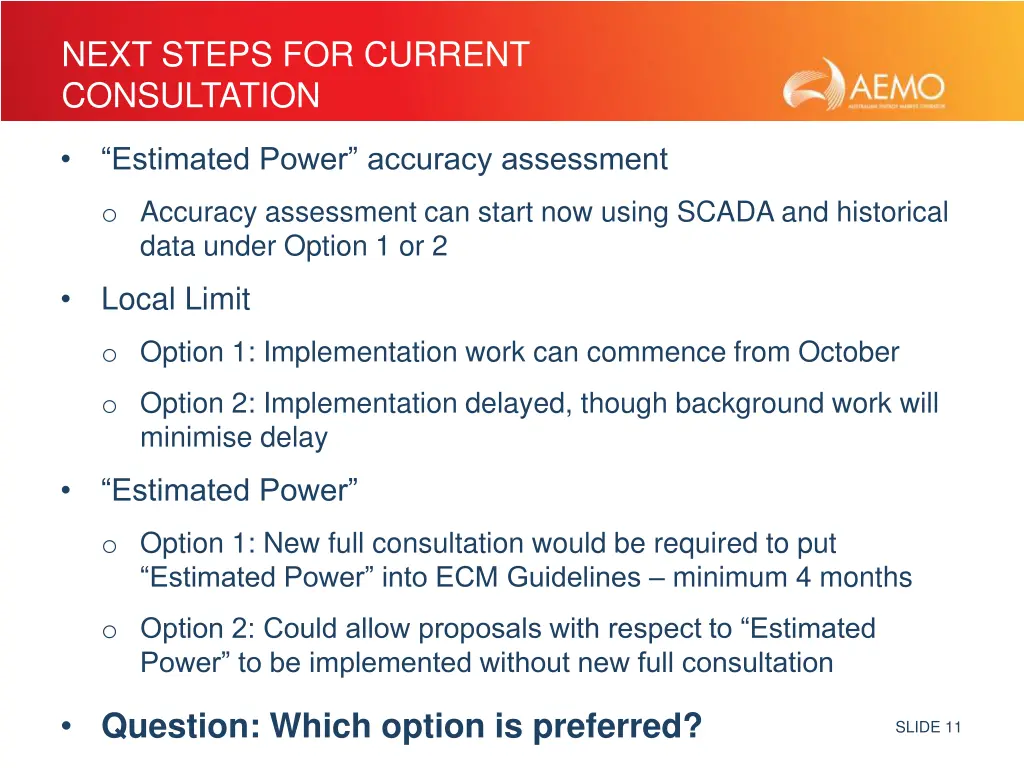 next steps for current consultation 1