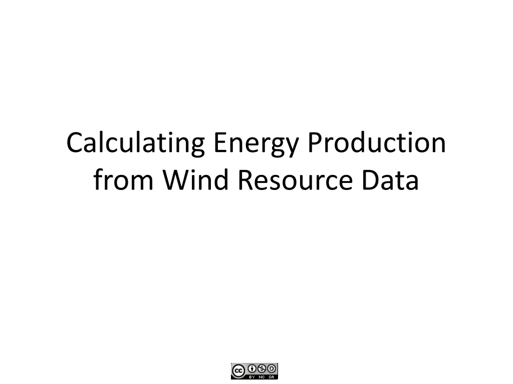 calculating energy production from wind resource