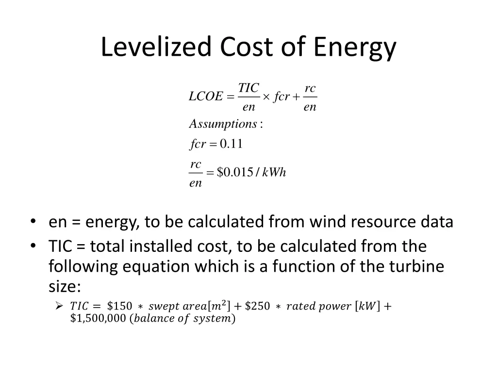 levelized cost of energy 1