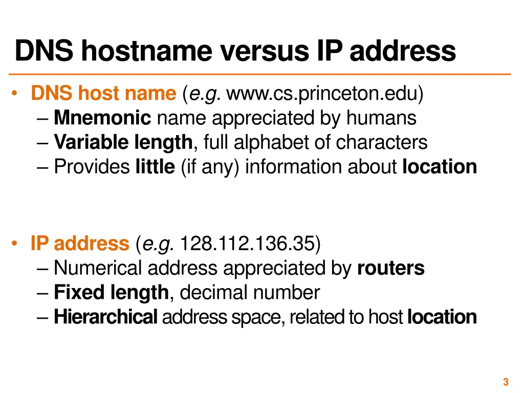 dns hostname versus ip address