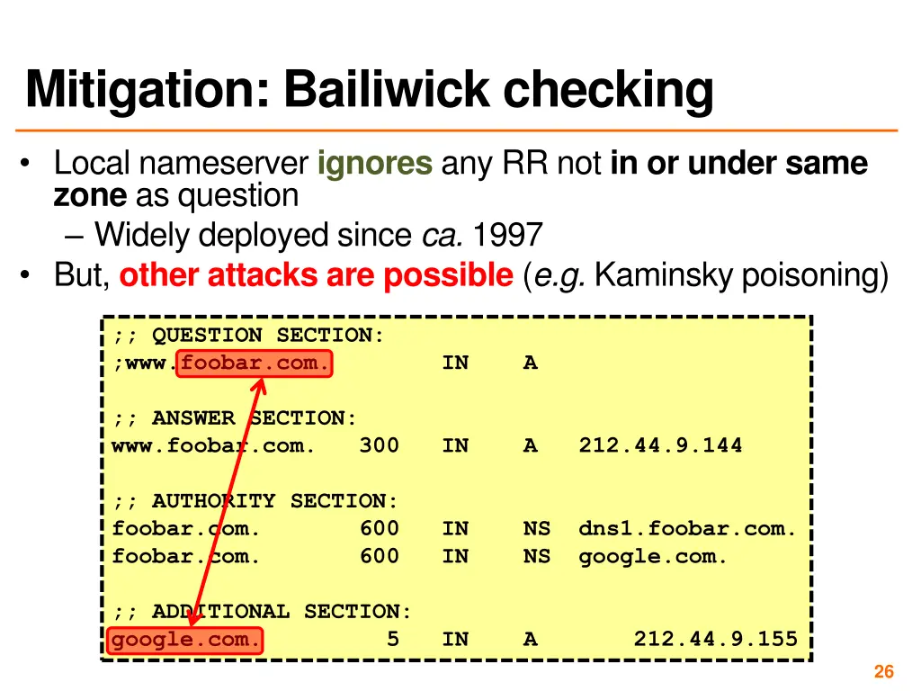 mitigation bailiwick checking