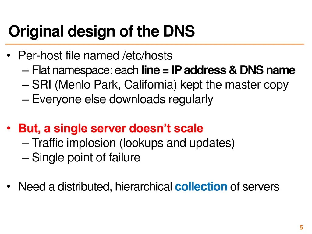 original design of the dns