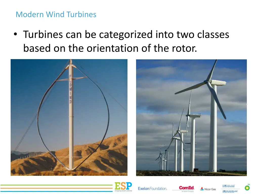 modern wind turbines