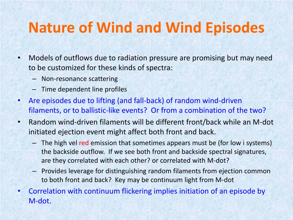 nature of wind and wind episodes