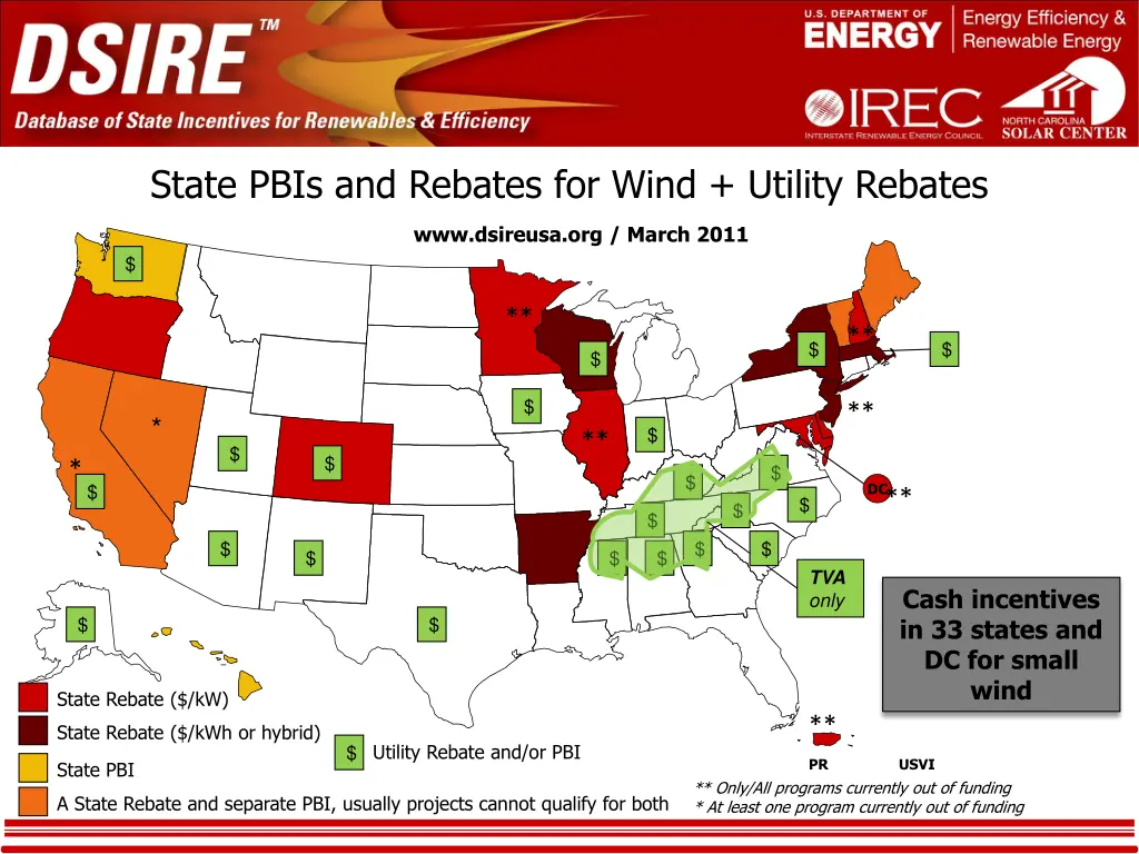 state pbis and rebates for wind utility rebates