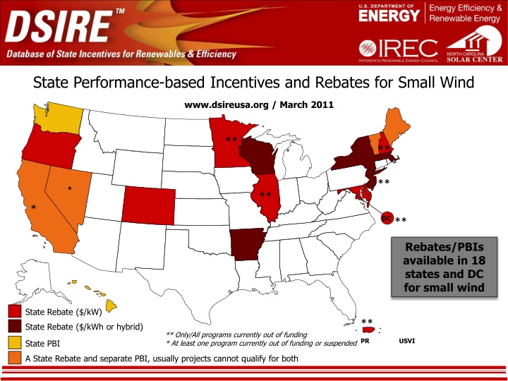 state performance based incentives and rebates