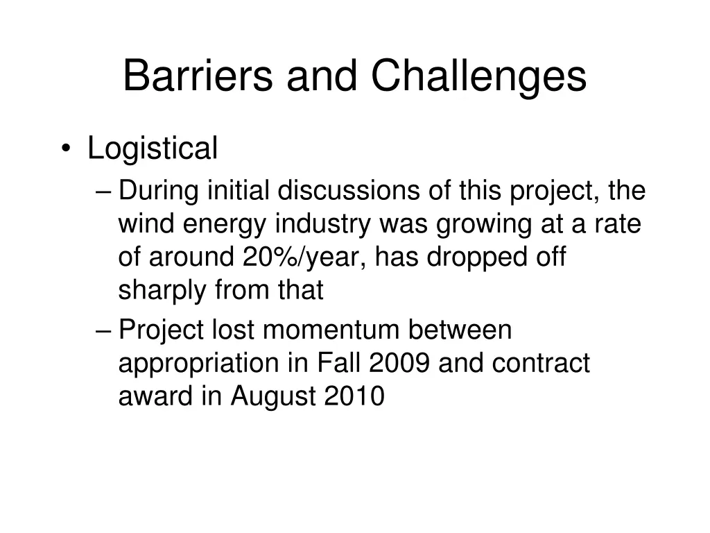 barriers and challenges