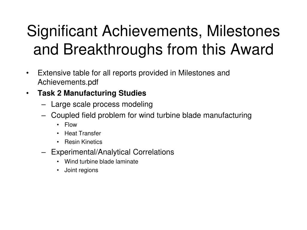 significant achievements milestones 1