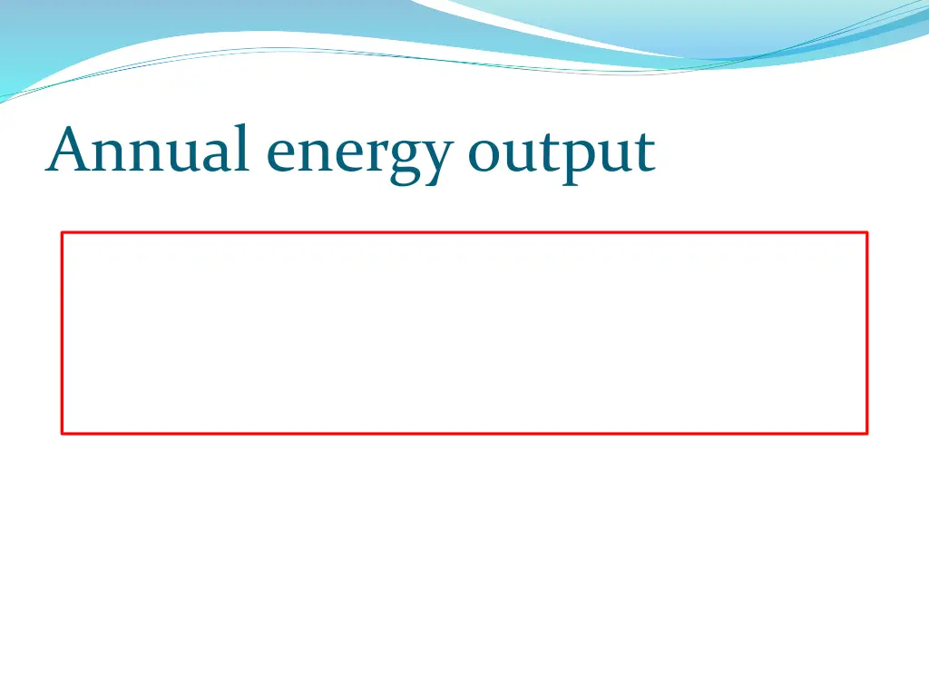 annual energy output 1