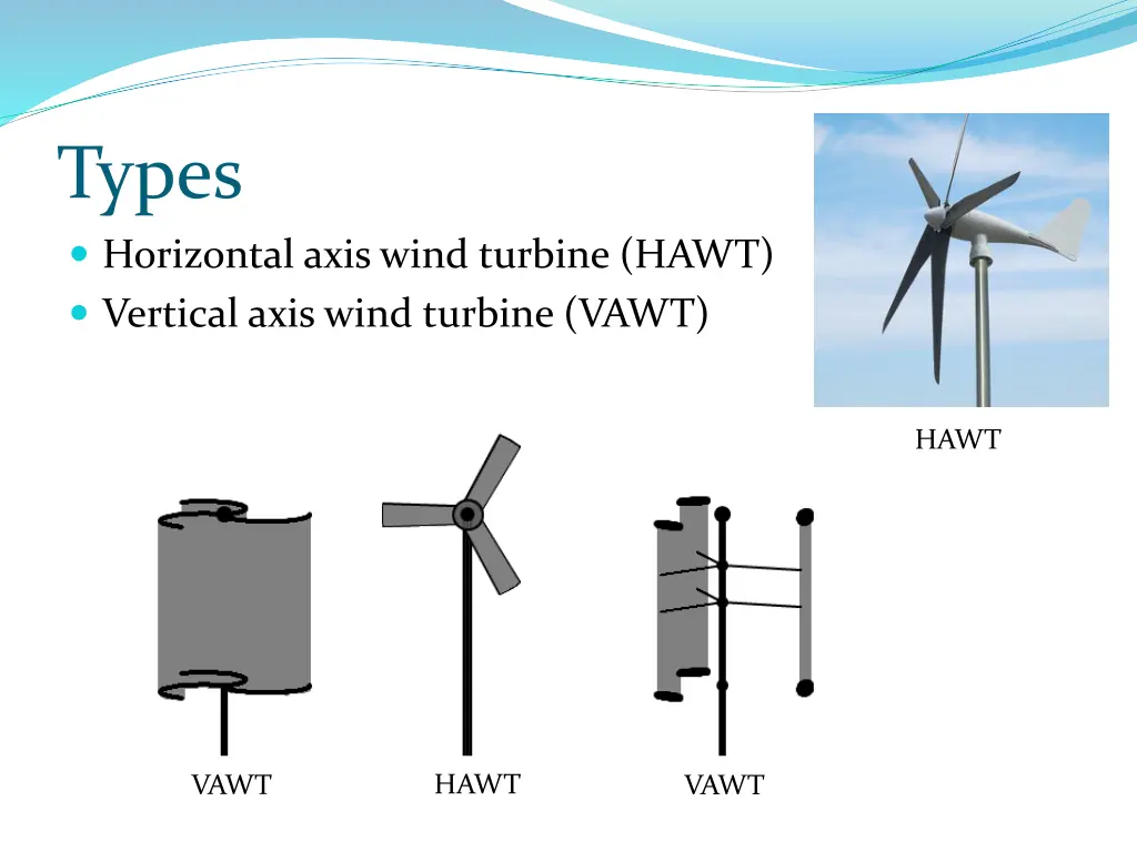 types horizontal axis wind turbine hawt vertical