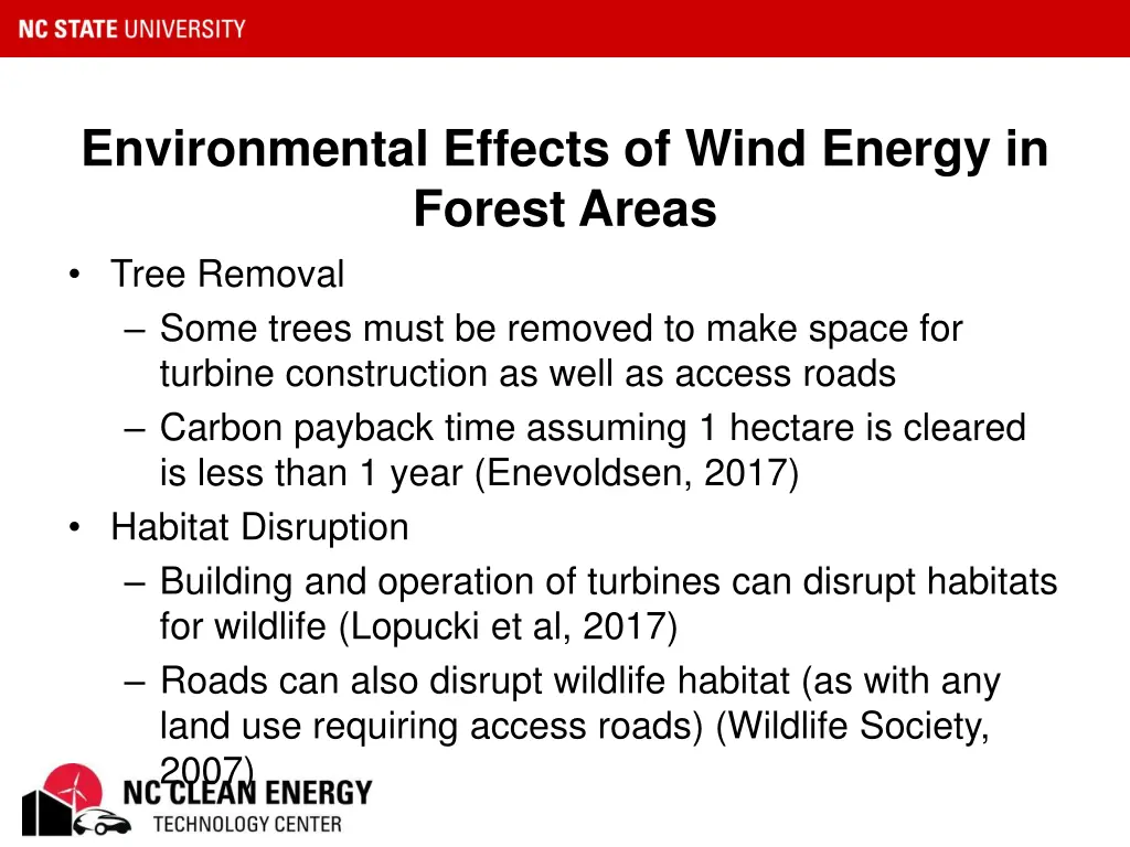 environmental effects of wind energy in forest