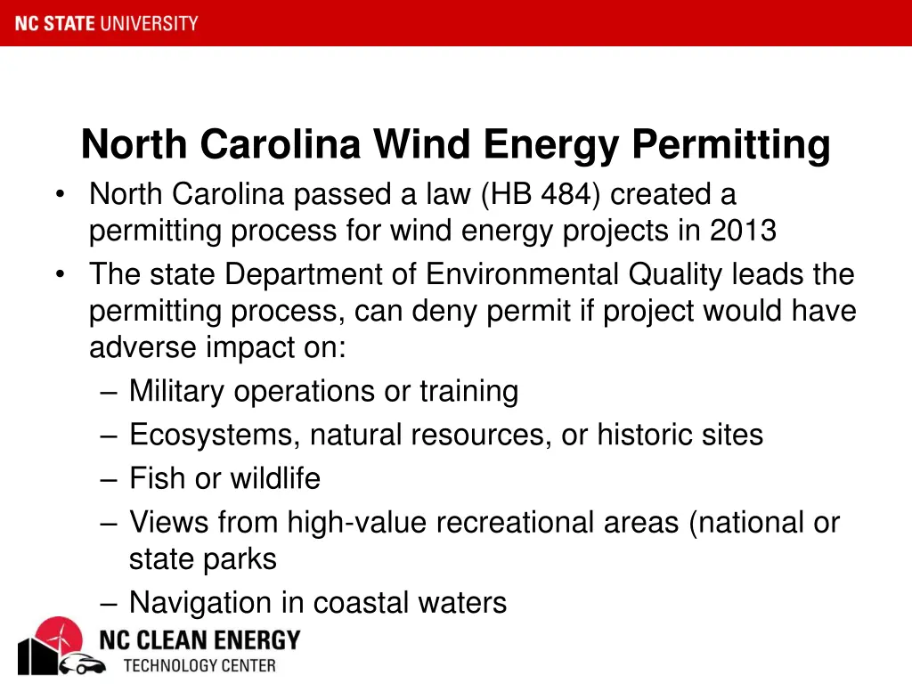 north carolina wind energy permitting north