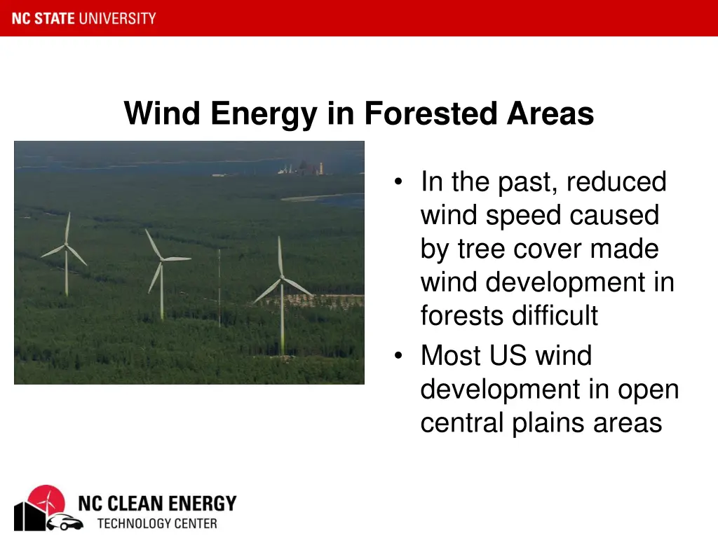 wind energy in forested areas