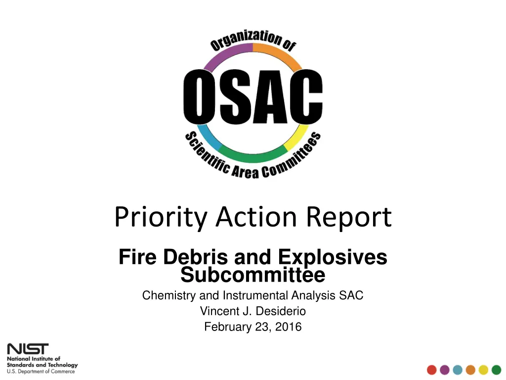 priority action report fire debris and explosives 1