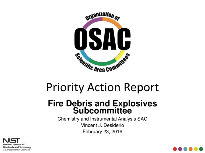 priority action report fire debris and explosives