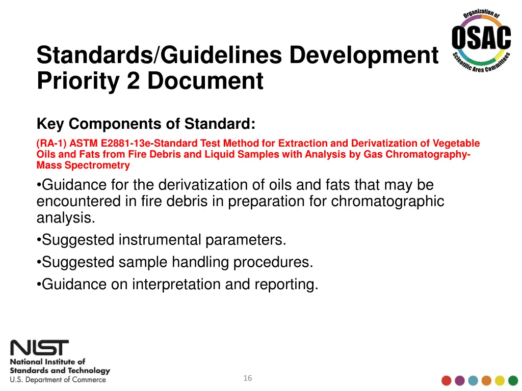 standards guidelines development priority 3