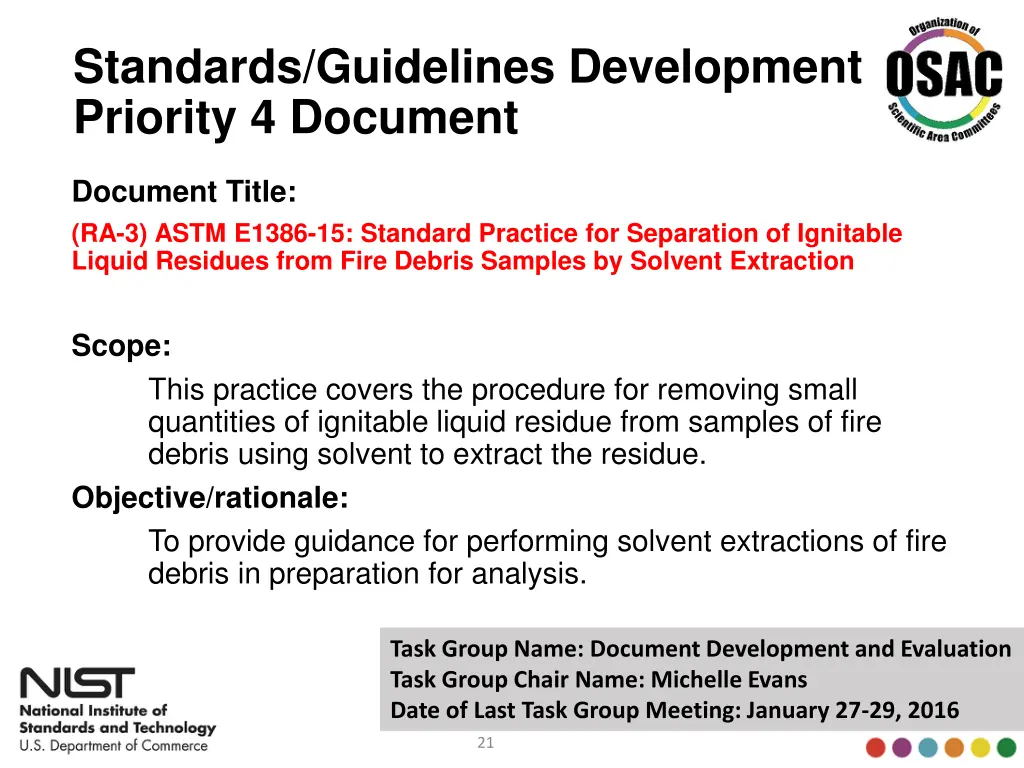 standards guidelines development priority 6