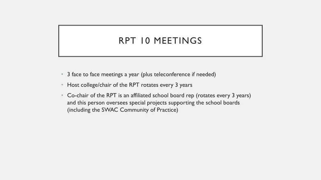 rpt 10 meetings