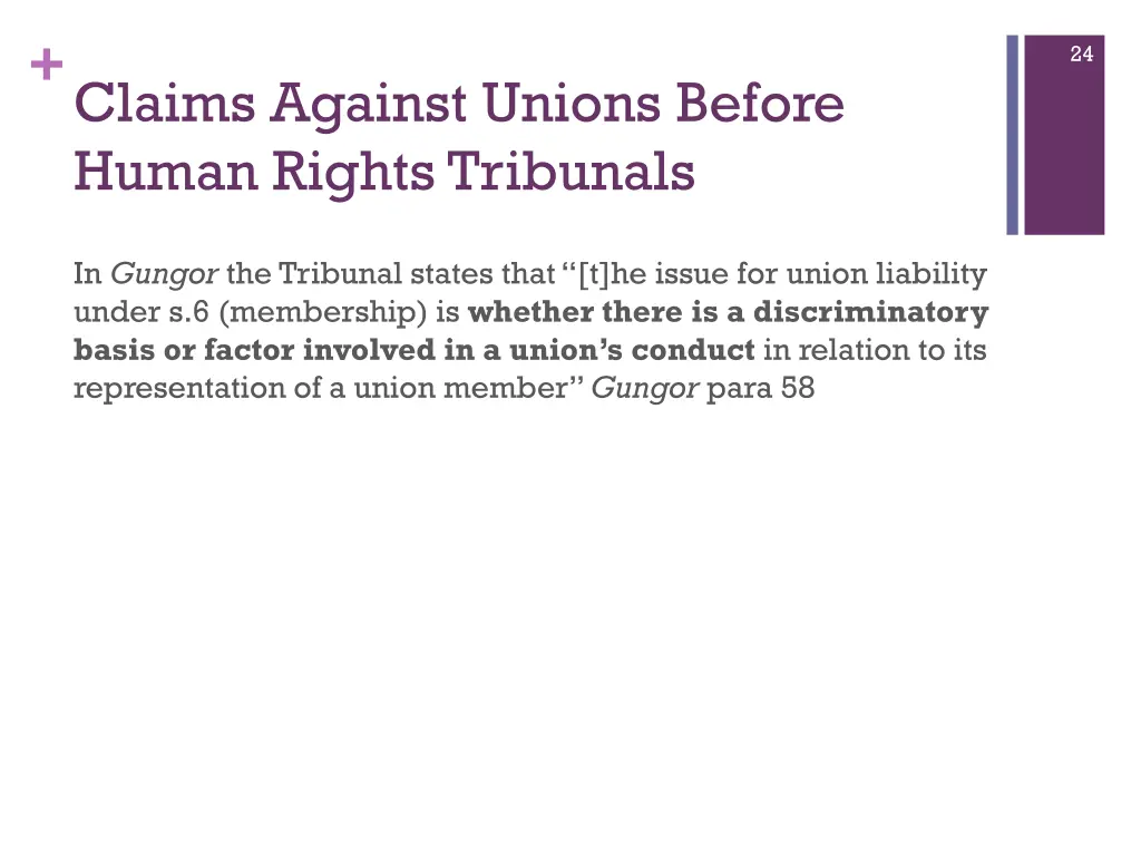 claims against unions before human rights 8