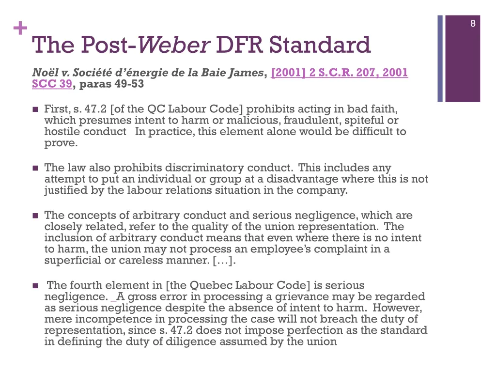 the post weber dfr standard