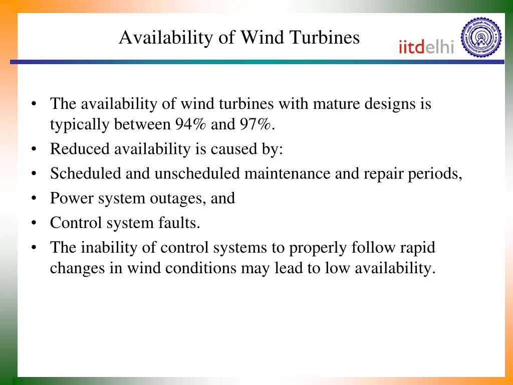 availability of wind turbines